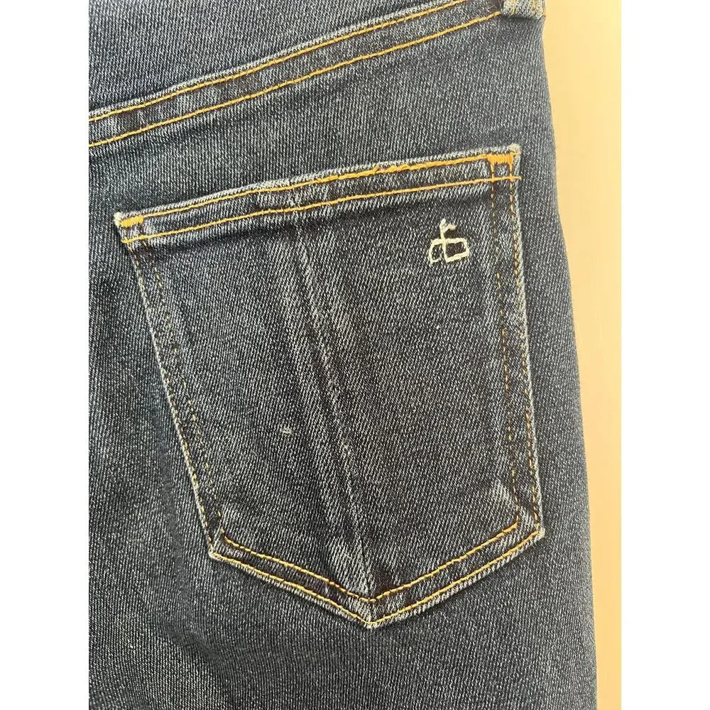 Rag and Bone Dark Wash Skinny Jeans In Shirley High Rise Denim Women's 25 FLAW
